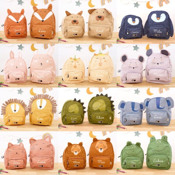 Trixie Kinderrucksack Mit Namen Personalisiert / Small/Big / 20 Tolle Tiermotive / Kindergeschenk