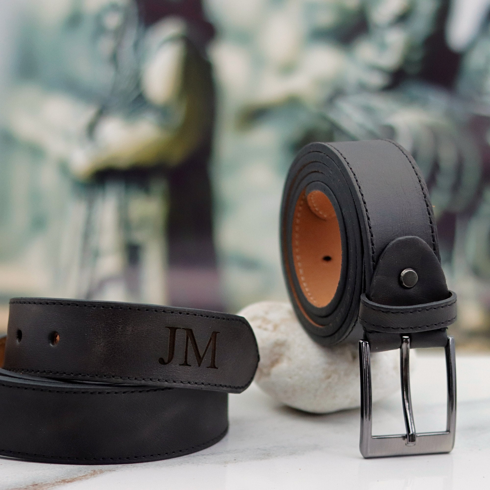 Custom Name Brown Leather Belt: Handcrafted Full Grain - Image 8