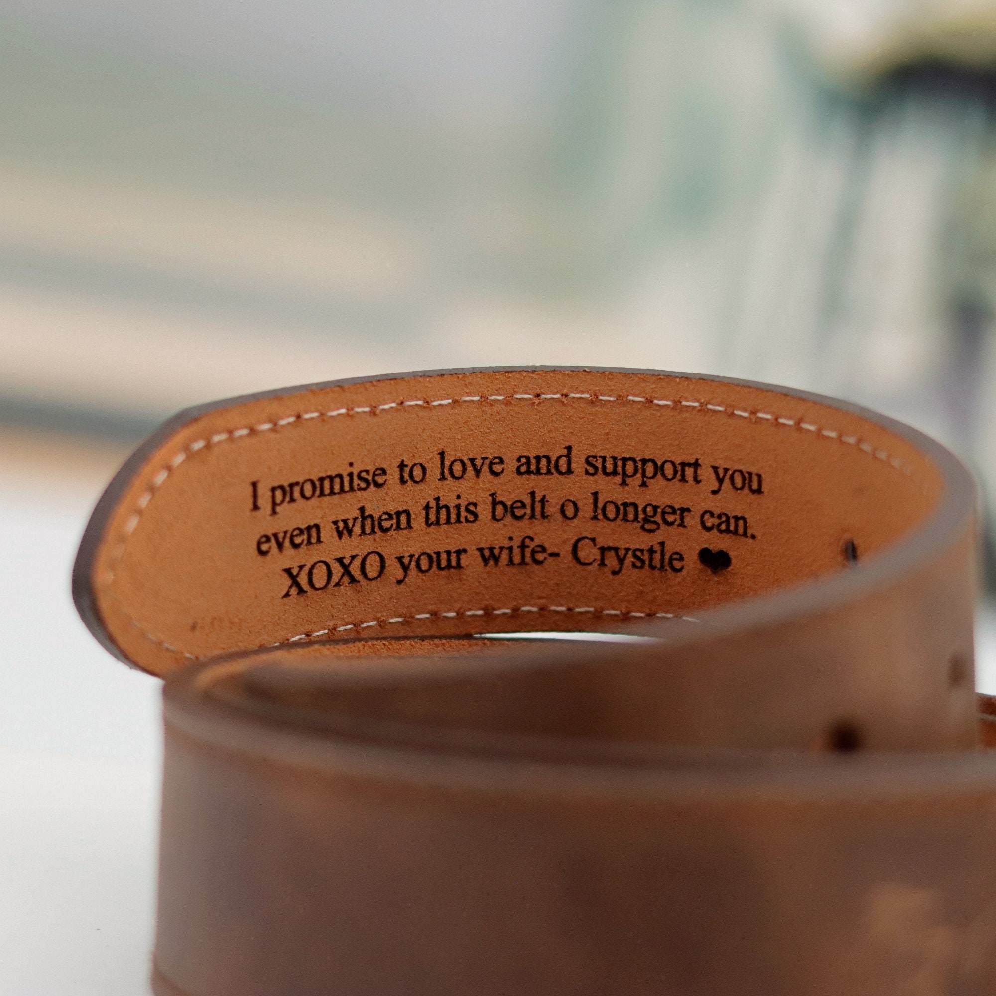 Custom Name Brown Leather Belt: Handcrafted Full Grain - Image 6