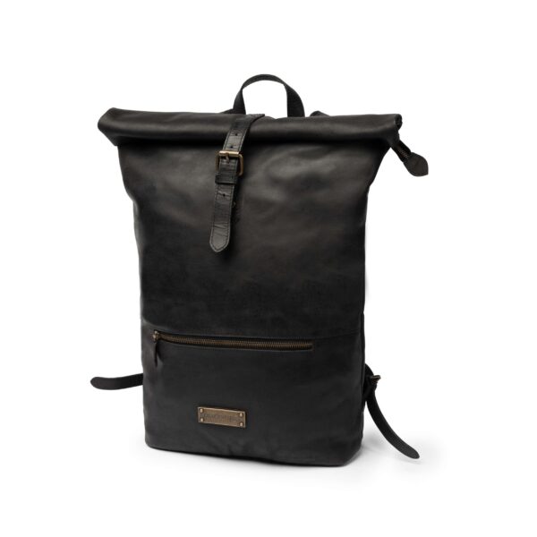 DRAKENSBERG Backpack »Ryan« Vintage-Black, Handmade Bicycle Backpack & Messenger Backpack For Men | Sustainable Premium Leather
