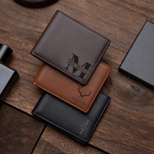 Custom Engraved Wallets,Mens Leather Wallet,Groomsmen Gifts,Party Gifts,Wedding Party Favors,Gifts For Dads,Birthday Gift