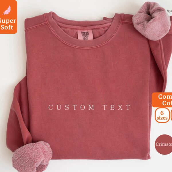 Custom Comfort Colors Crewneck Sweatshirt: Personalized College Letter Text