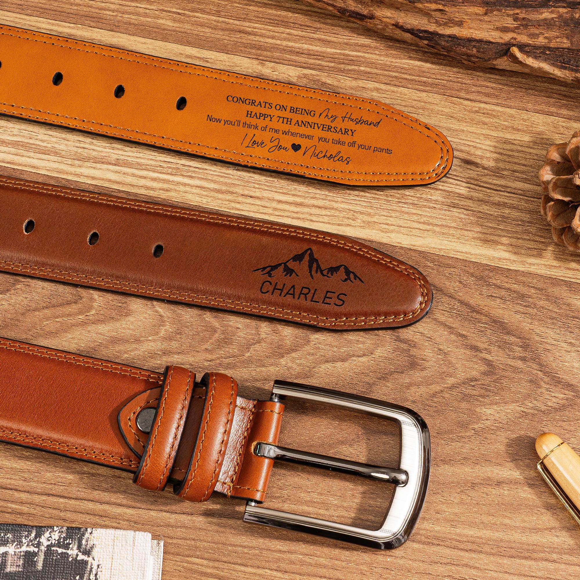 Personalized Leather Belt, Custom Leather Belt for Dad, Christmas Day Gift for Boyfriend, Unique Gift for Husband, Anniversary Handmade Belt - Image 10