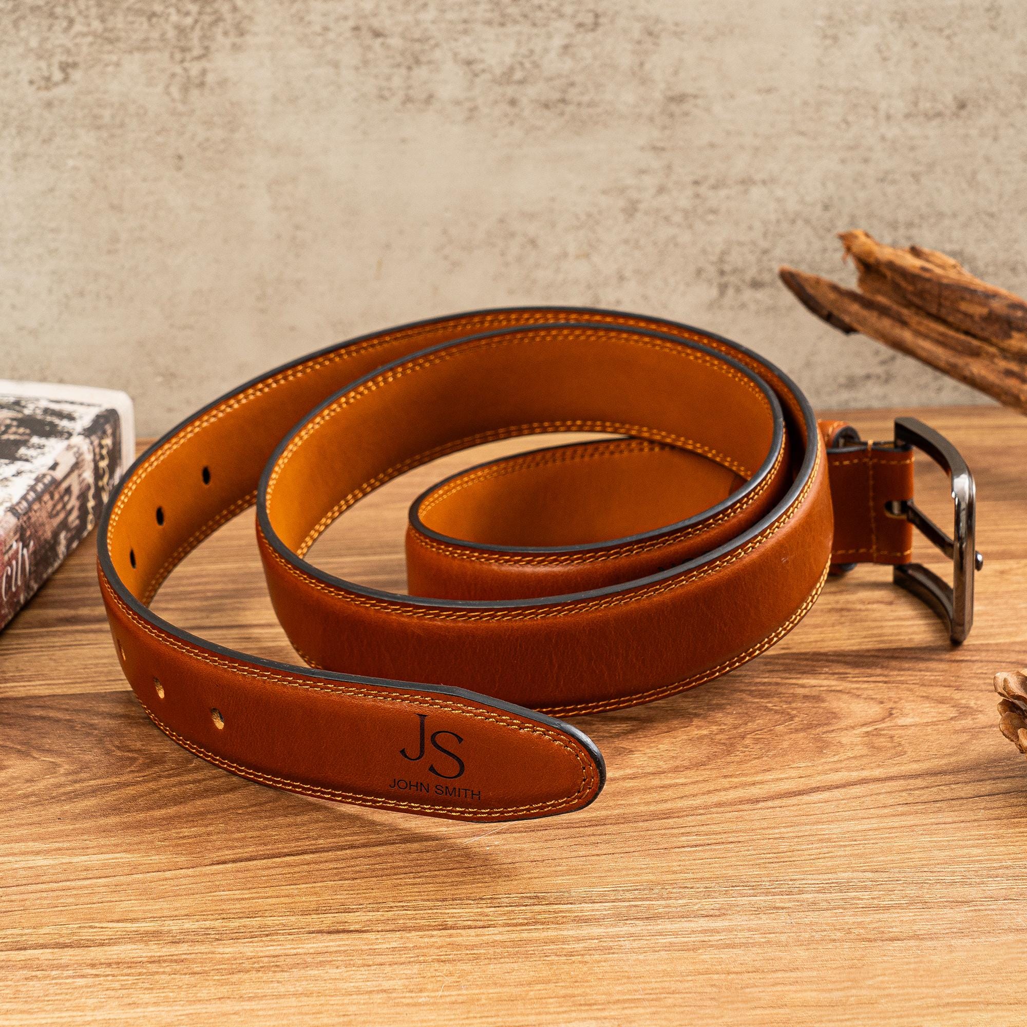 Personalized Leather Belt, Custom Leather Belt for Dad, Christmas Day Gift for Boyfriend, Unique Gift for Husband, Anniversary Handmade Belt - Image 9