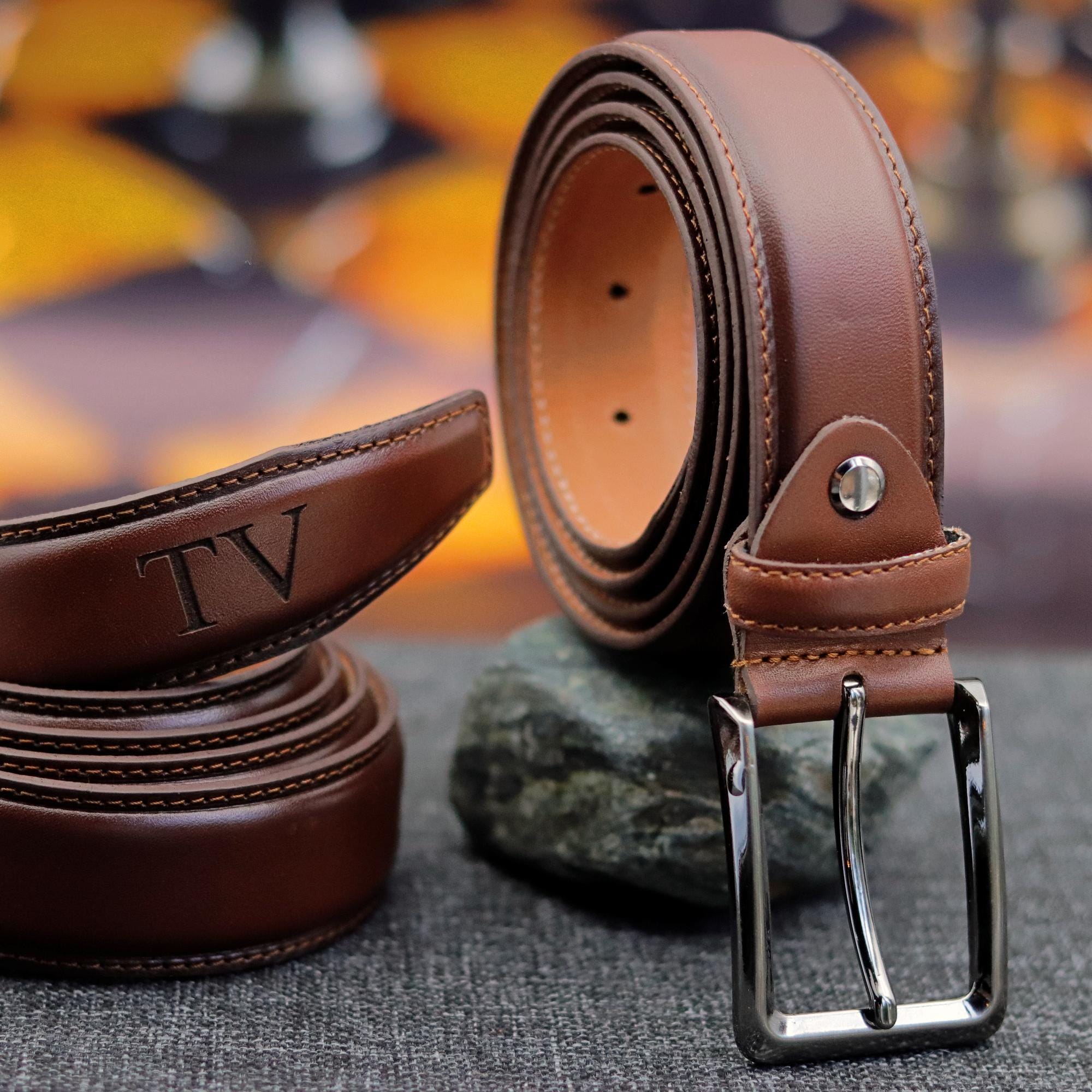 Personalized Black Leather Belt: Custom Engraved Top Grain - Image 6