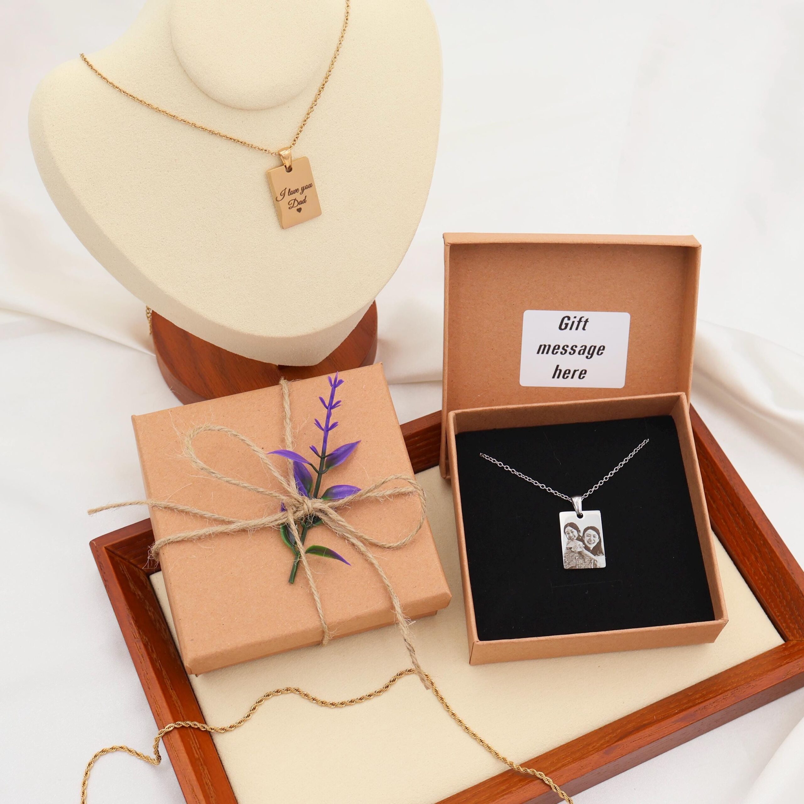 Customizable Stainless Steel Sun and Ocean Necklaces in Silver, Gold, and Rose Gold - Image 5