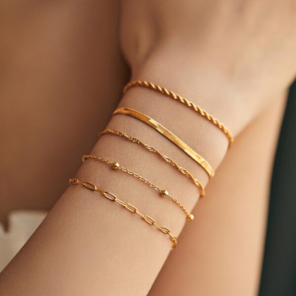 18K Gold Filled Bracelets,Paperclip Chain,Herringbone Chain,Rope,Snake Chain Bracelet,Everyday Bracelet,Dainty Bracelet,Minimalist Bracelet