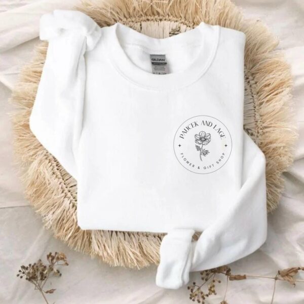 Custom Logo Graphic Sweatshirt, Your Logo, Personalized Pocket Logo, Oversized Fit Slouchy, Your Text, Plus Size Logo Crewneck Customized