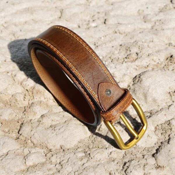 Leather Belts For Men, Double Stitched Jeans Belt, 40 Mm Leather Belt, Waist Belt, Pin Buckle Brown Leather Belt, Black Leather Belt