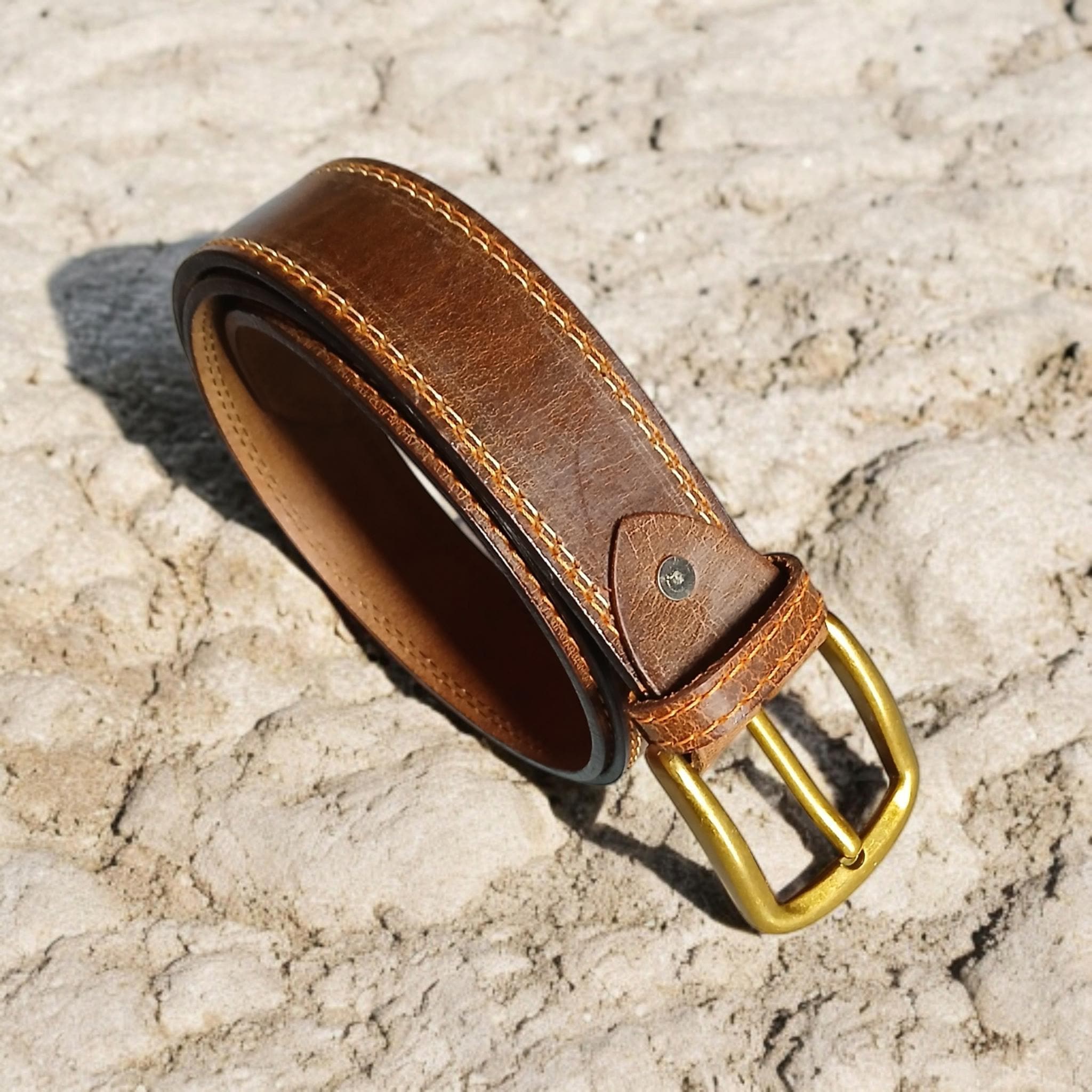 Leather Belts For Men, Double Stitched Jeans Belt, 40 Mm Leather Belt, Waist Belt, Pin Buckle Brown Leather Belt, Black Leather Belt