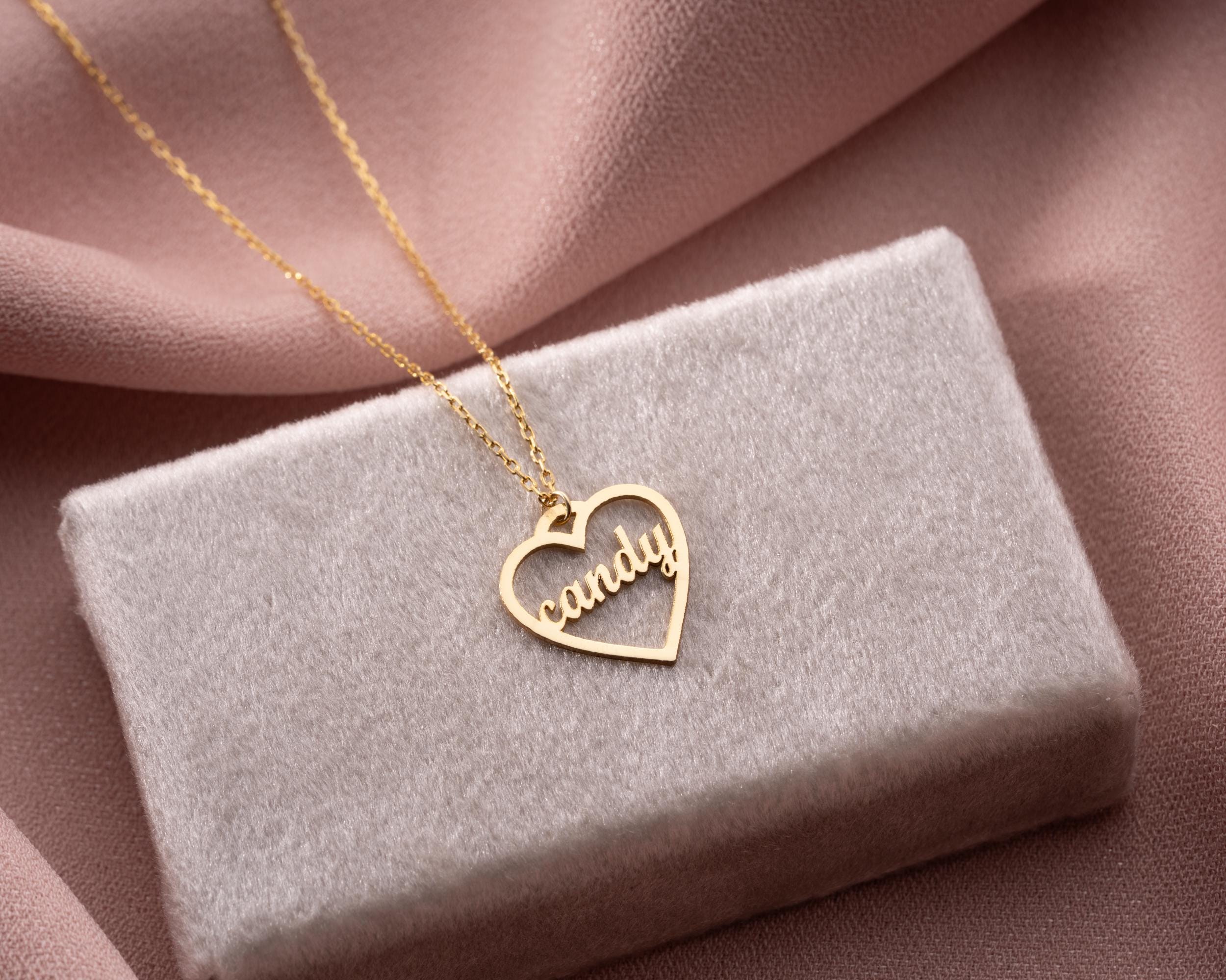 14K Gold Plated Personalized Heart Name Christmas Necklace 925 Sterling Plated– Gift for Her - Image 10