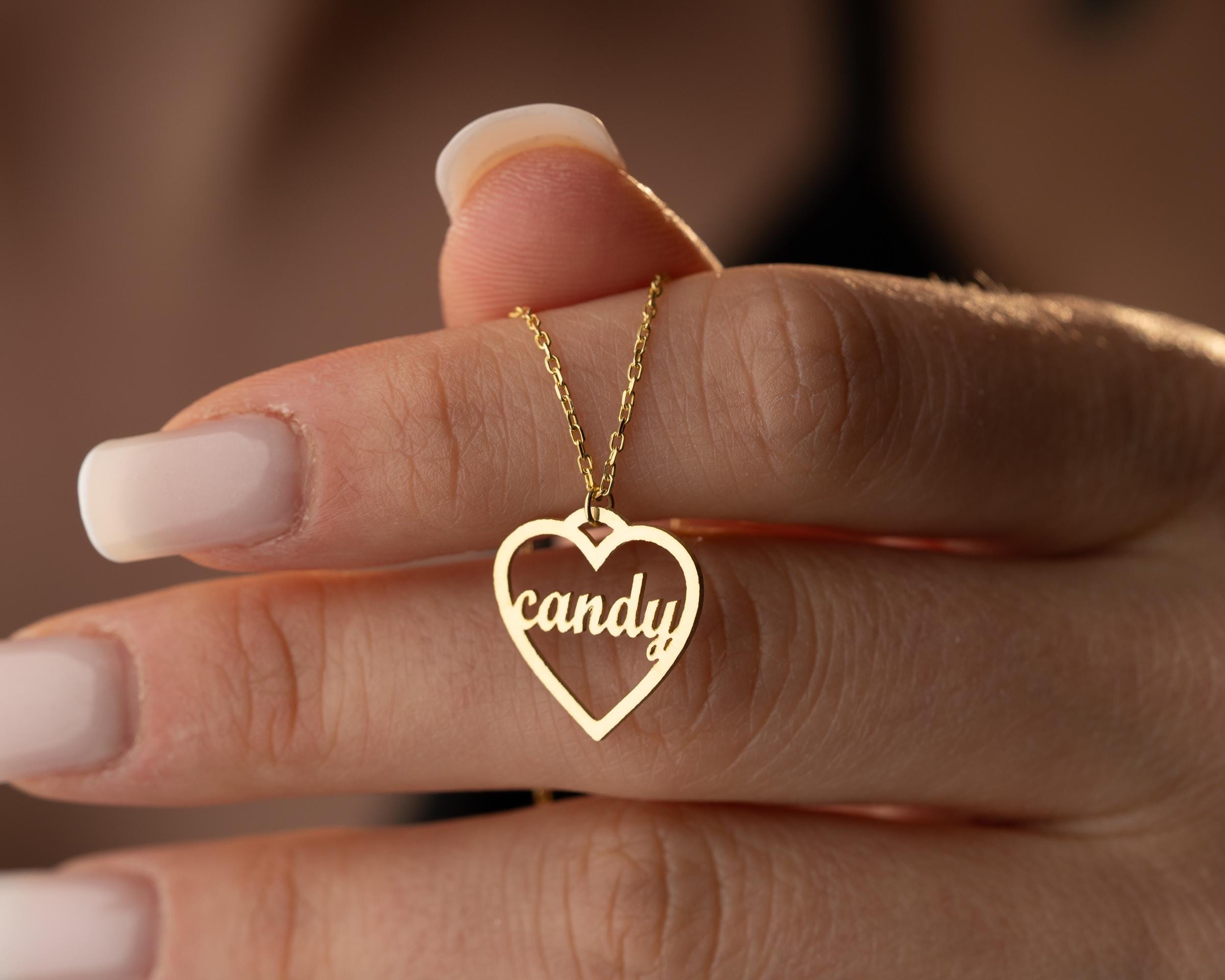 14K Gold Plated Personalized Heart Name Christmas Necklace 925 Sterling Plated– Gift for Her - Image 7