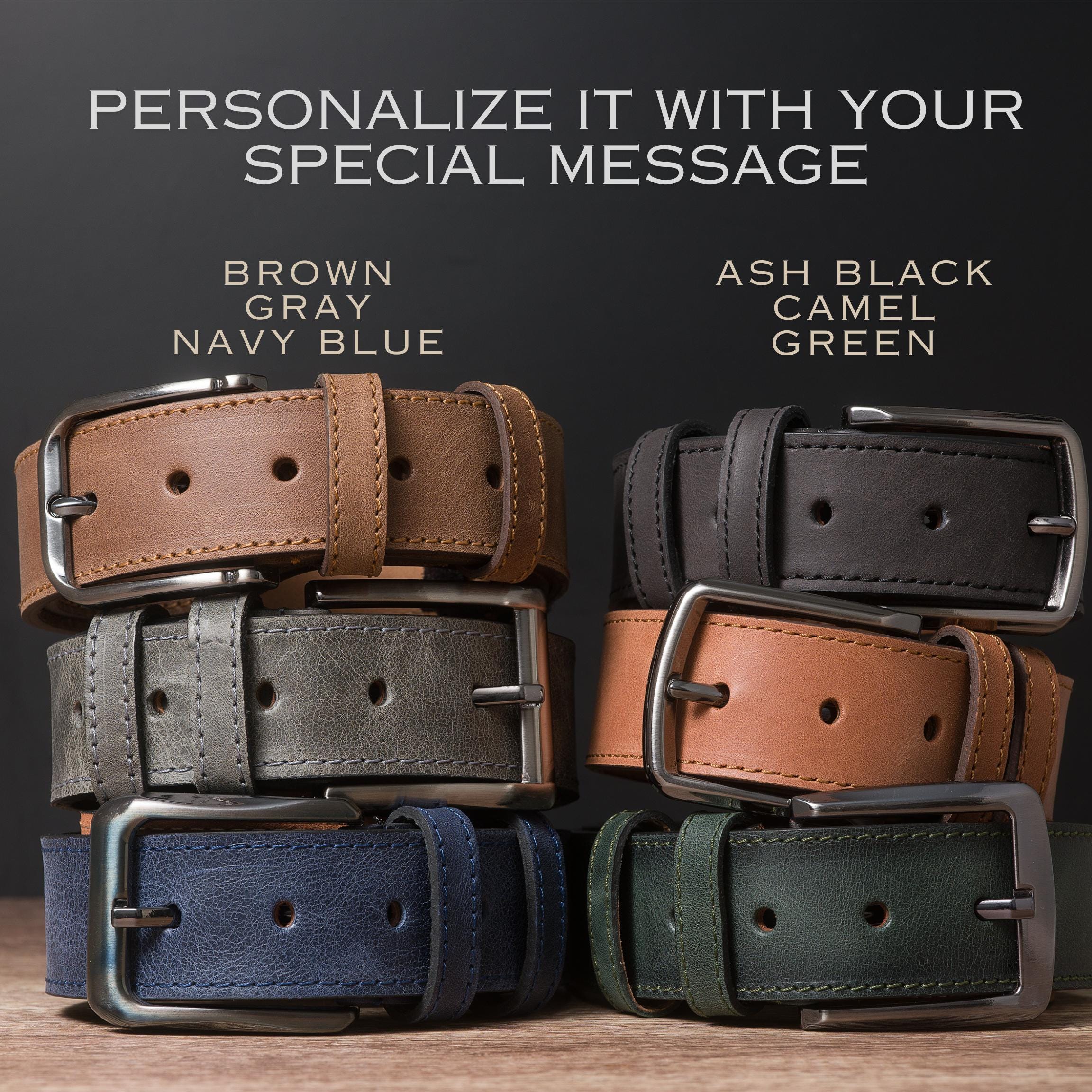 Engraved Leather Belt For Men – Personalized Full Grain Belt