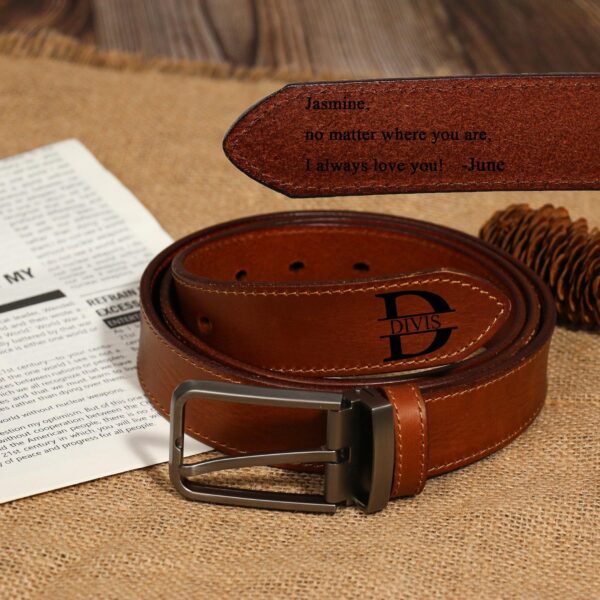 Personalized Leather Belt For Anniversary – Handcrafted Custom Belt For Him, Valentines Day Gift For Husband, Unique Boyfriend Gift