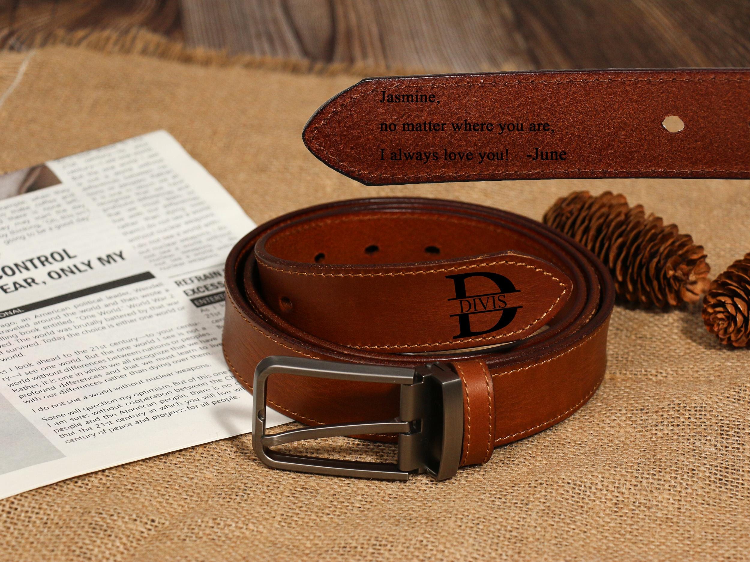 Personalized Leather Belt For Anniversary – Handcrafted Custom Belt For Him, Valentines Day Gift For Husband, Unique Boyfriend Gift