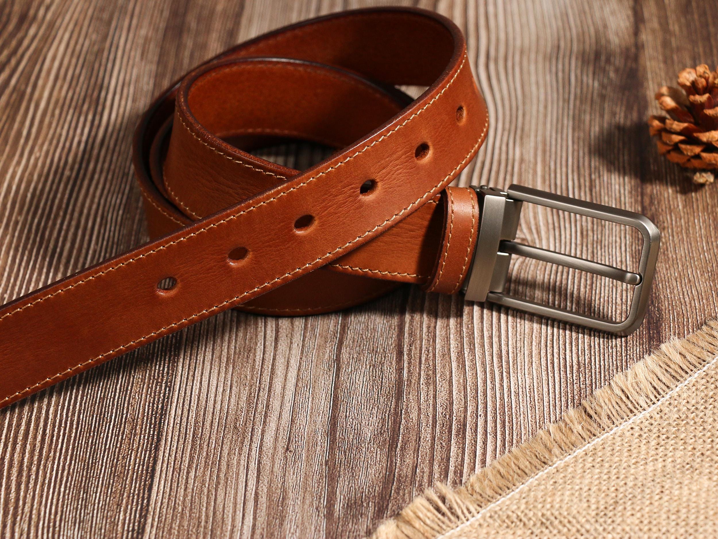 Personalized Leather Belt for Anniversary - Handcrafted Custom Belt for Him, Valentines Day Gift for Husband, Unique Boyfriend Gift - Image 5