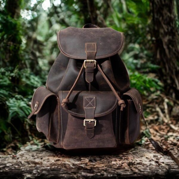 Crazy Horse Leather Backpack: Rugged Boho Travel Rucksack