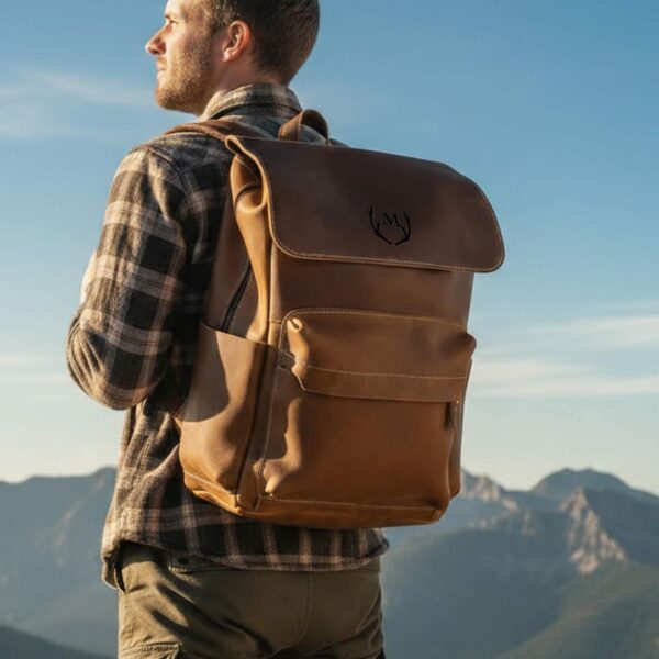 Personalized Leather Laptop Backpack: Handmade Vintage Travel Rucksack