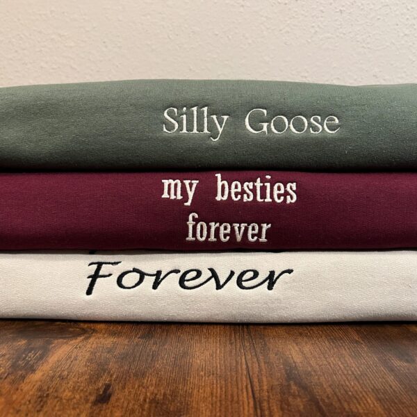 Custom Embroidered Sweatshirt, Personalized Crewneck, Custom Text Sweatshirt, Embroidered Text Crewneck, Cozy Varsity Sweatshirts