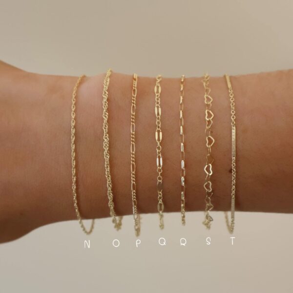 14 Karat Gold Filled Waterproof Bracelets For Her · Minimalist Jewelry  · Custom Gold Stacking Chains · Bridesmaid Gift · Bracelet Sets