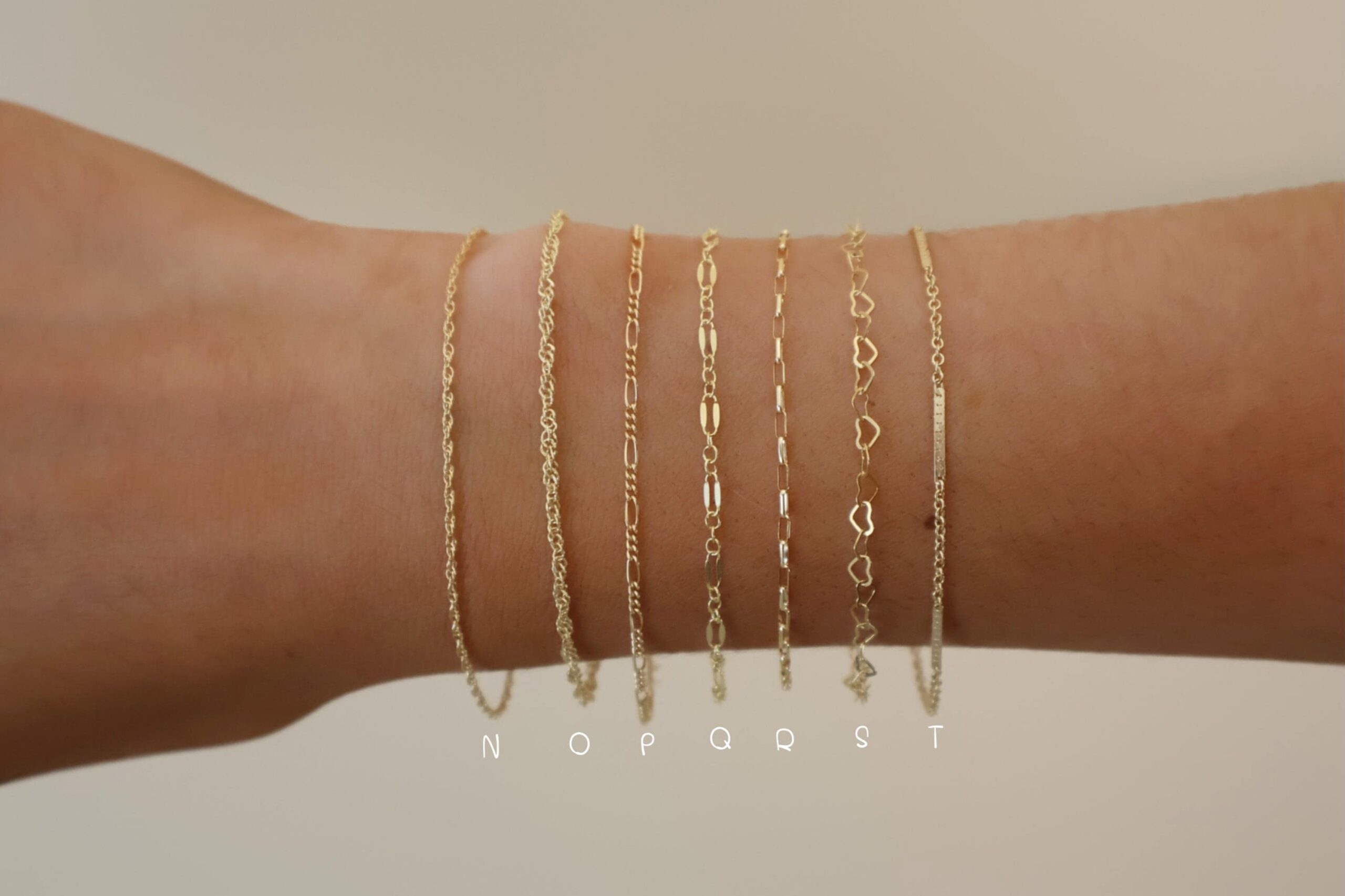 14 Karat Gold Filled Waterproof Bracelets For Her · Minimalist Jewelry  · Custom Gold Stacking Chains · Bridesmaid Gift · Bracelet Sets