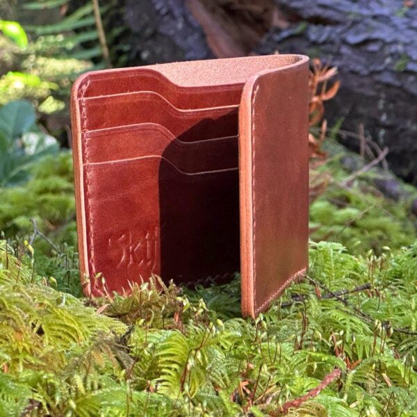 Handmade Veg Tan Leather Wallet | Personalized Slim Bifold