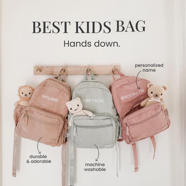 Personalized Toddler Backpack Custom Preschool Book School Bag For Kids Minimalist Daycare Bag With Baby Name|Boys & Girls Birthday Gift