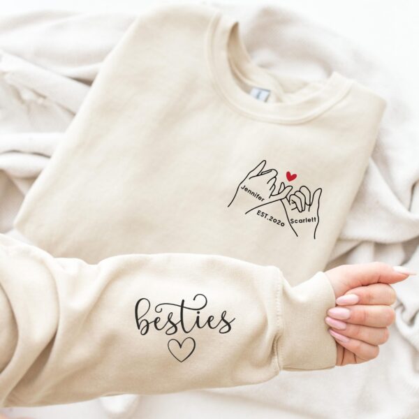 Custom Besties Sweatshirt, Best Friends Gift, Custom Sweatshirt, Best Friend Sweatshirt, Personalized Gift, Best Friend Gift For Galentines