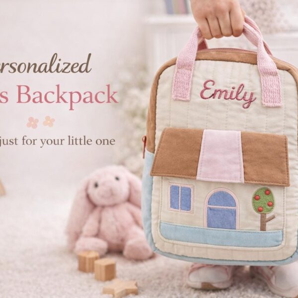Embroidered Name Kids Backpack – Personalized Toddler Preschool Bag