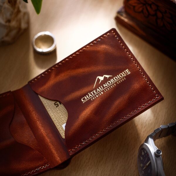 Buffalo Leather Bifold Handmade Full Grain Wallet, Slim Durable Everyday Wallet