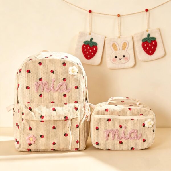 Back To School Must-Have Embroidered Name Kids Bag,Personalized Toddler Backpack Lunch Bag Set,Birthday Or Baby Shower Gift